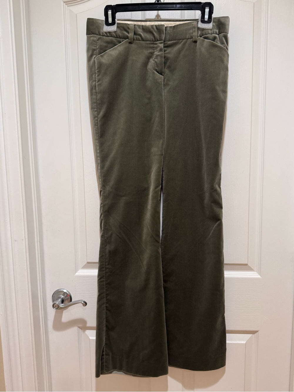 Theory Velvet Boot Cut Pants in Sage Green Y2K Size 6